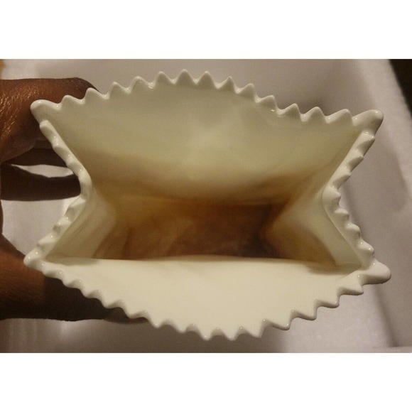 Avon Ceramic White Paper Bag Vase Container Lipstick Logo 100 Year Celebration - Picture 6 of 7